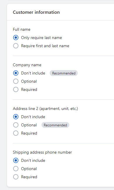 remove optional fields